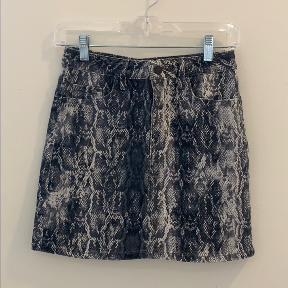 Zara Snakeskin Jean Skirt